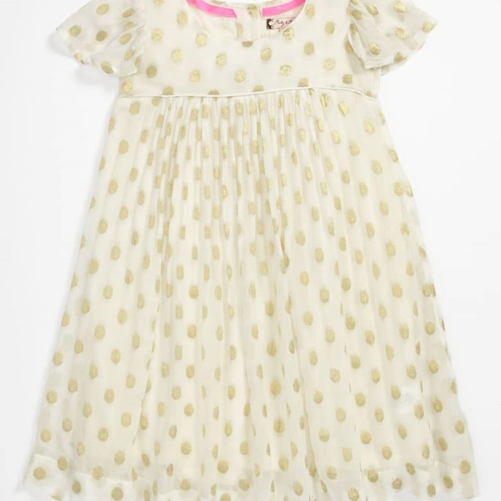 Adorable Cream and Gold Dot Dress